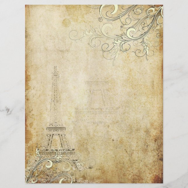 PixDezines Torre Eiffel de Vintagem+Rotinas (Frente)