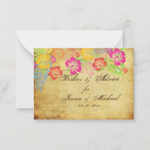 PixDezines Vintage Hibiscus - Cartões de Conselhos