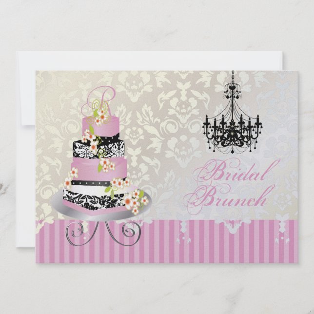 PixeDezines monograma bolo de noiva/rosa (Frente)