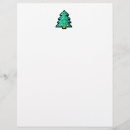 Pixel art Árvore de Natal verde com decorações