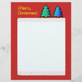 Pixel art Árvore de Natal verde com decorações