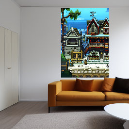 Pixel art, cidade americana | AI Art Poster