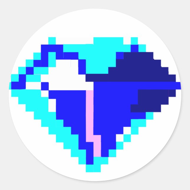 Pixel azul adesivos Gem (Frente)