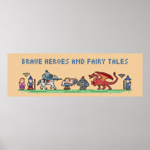 Pixel Fairy Tales 36'' x 12'' de Poster