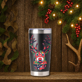 Pixel Reindeer Ugly Sweater Christmas Tumbler