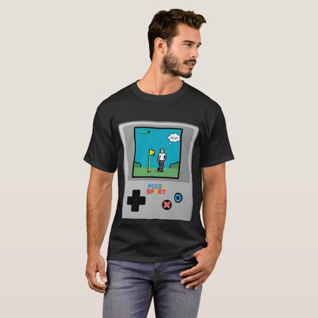 Pixel Sport Golf Retro Gaming T-Shirt (Frente Completa)