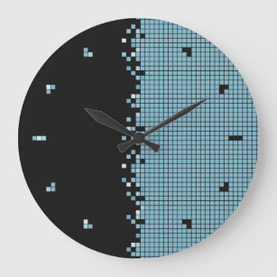 Pixels Azul Relógio de Parede do Geek do Computado
