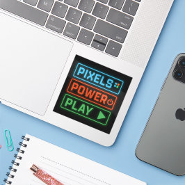 Pixels Power Play – Adesivo de Vinil Personalizado