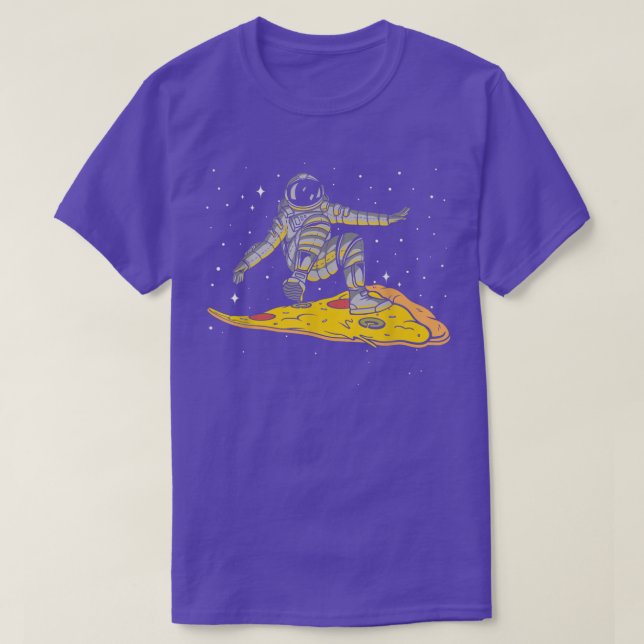 Pizza Astronauta Lover T-Shirt Comida Rápida (Frente do Design)