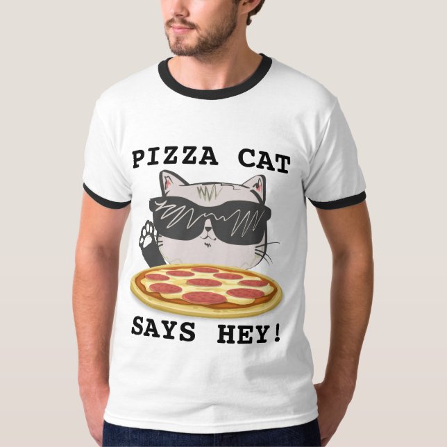 PIZZA CAT DIZ EI EI! T-shirts engraçadas (Frente)