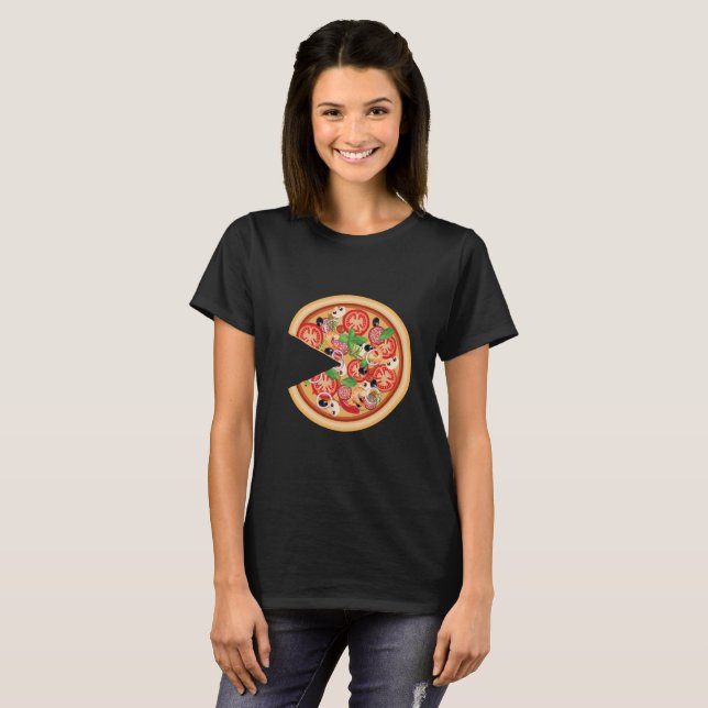 Pizza com o t-shirt de harmonização dos casais da (Frente Completa)