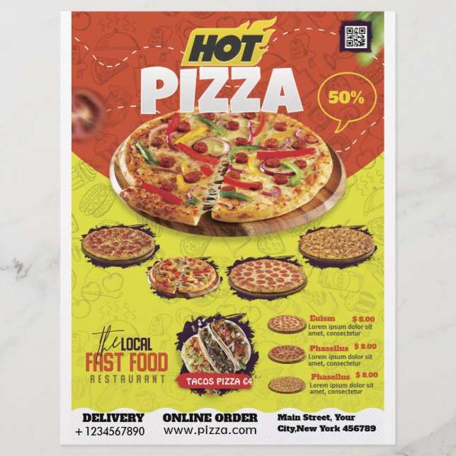 Pizza Compra Folheto Design (Frente)