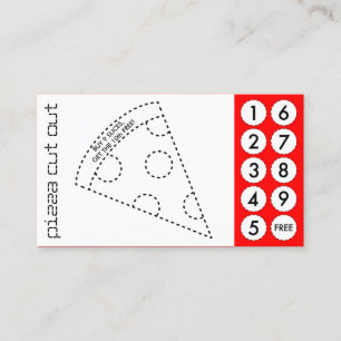pizza cortada cartões perfurados
