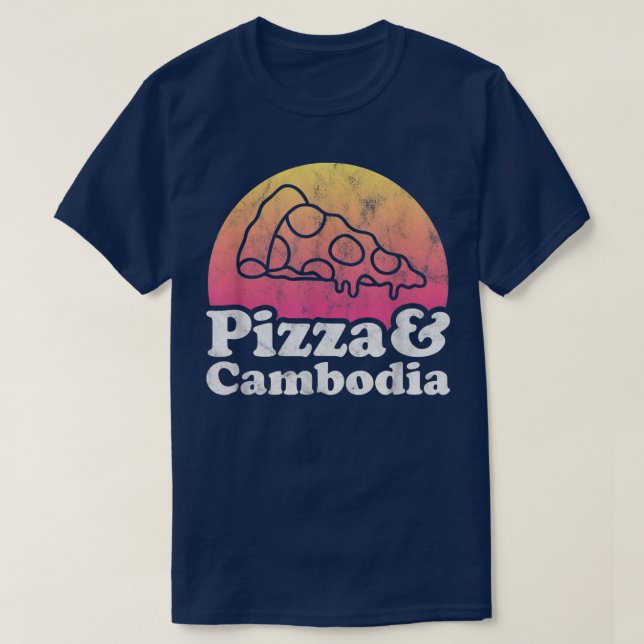 Pizza e cambojano T-Shirt (Frente do Design)