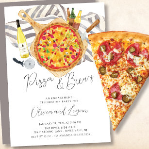 Pizza e Convite para Festas de noivado