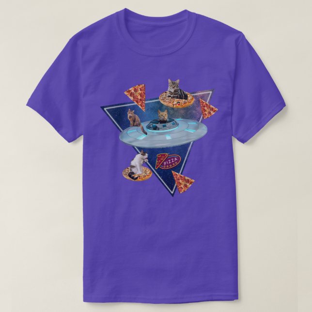 Pizza Engraçada Em T-Shirt Espacial (Frente do Design)