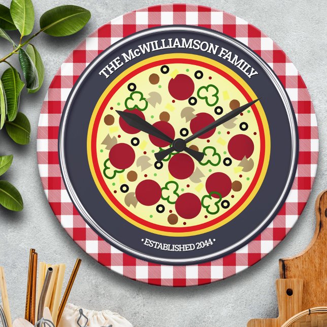 Pizza Engraçada Relógio de Parede Personalizado (Criador carregado)