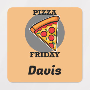 Pizza Friday Design - Etiqueta de Vestuário para P