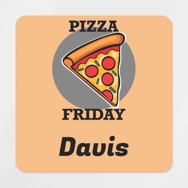 Pizza Friday Design - Etiqueta de Vestuário para P (Design 1)