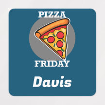 Pizza Friday Design - Etiqueta de Vestuário para P
