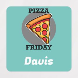 Pizza Friday Design - Etiqueta de Vestuário para P