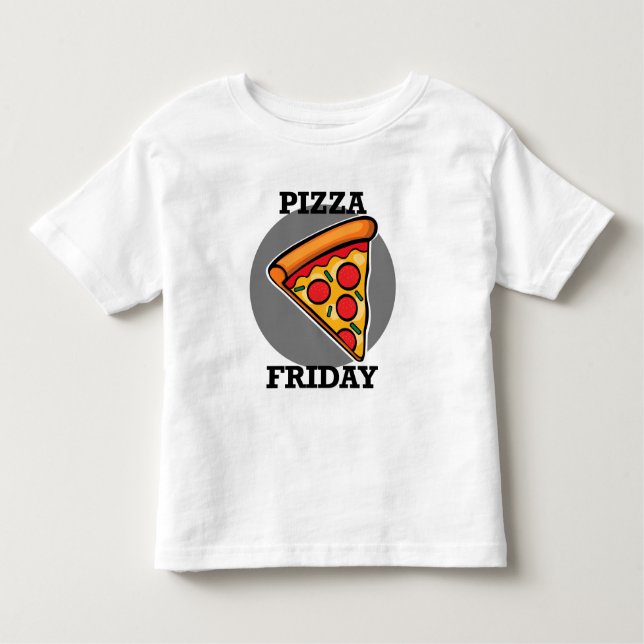Pizza Friday Design - Toddler Fine Jersey T-Shirt (Frente)
