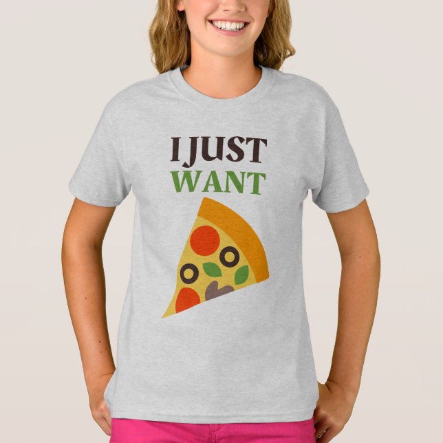 Pizza Girls' Hanes TAGLESS® T-Shirt (Frente)