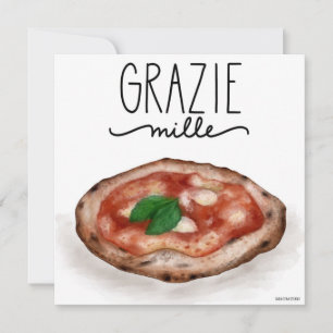 Pizza italiana Grazie Mille Obrigado-you Card