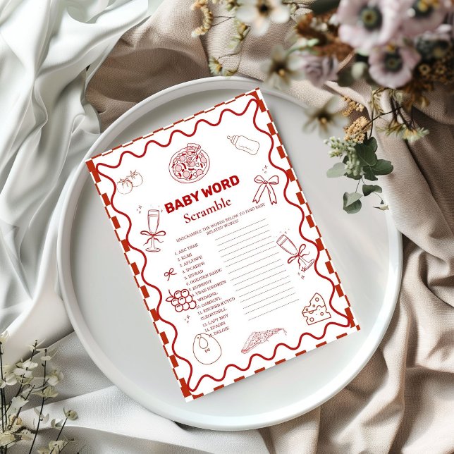 Pizza Palavra especial embaralhar cartão de chá de (Criador carregado)