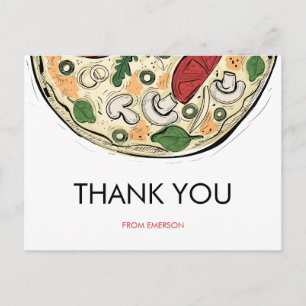 Pizza Party Aniversário Obrigado Cartão Postal