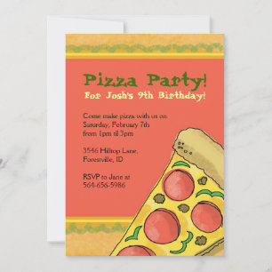 Pizza Party Testemunhou Convites de Aniversário