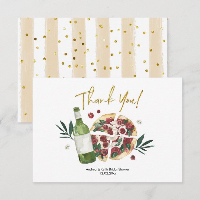 Pizza perfeita e Cartões de agradecimentos de cerv (Frente/Verso)