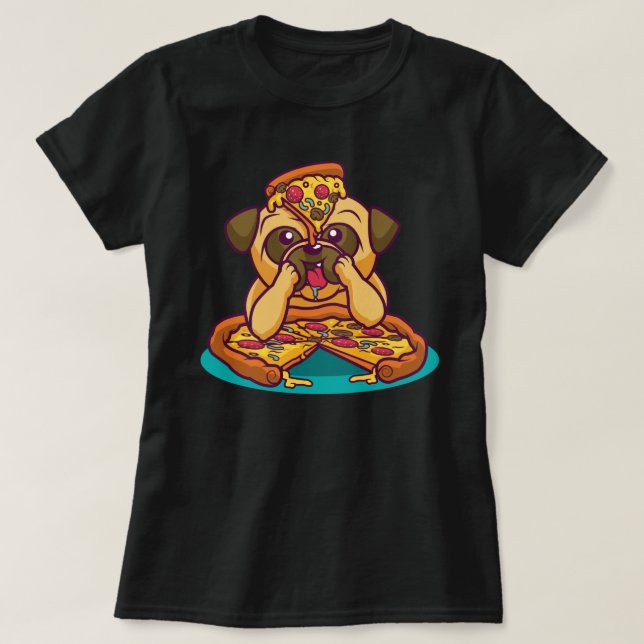 Pizza Pug T-Shirt (Frente do Design)