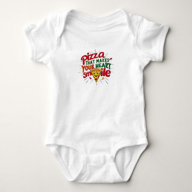 Pizza Que Faz Seu Coração Sorrir T-Shirt | Diversã (Frente)