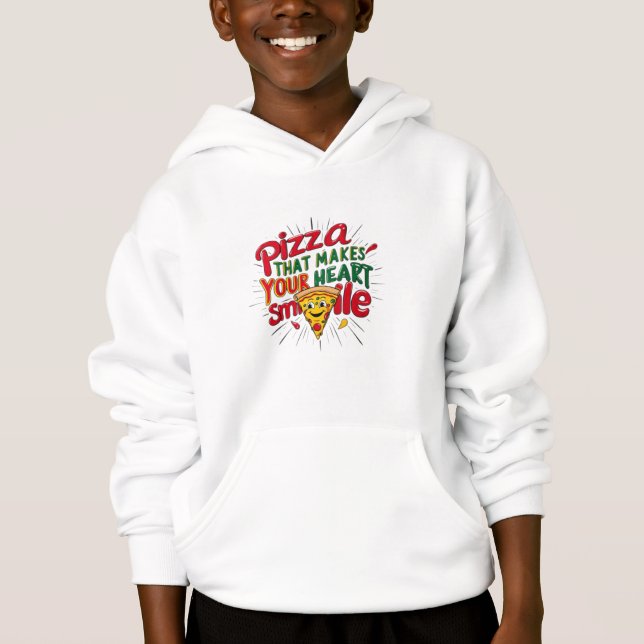 Pizza Que Faz Seu Coração Sorrir T-Shirt | Diversã (Frente)