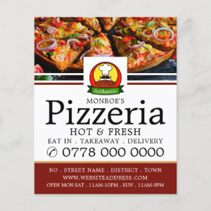 Pizza Restaurant, Pizzeria Menu Advertising Flyer