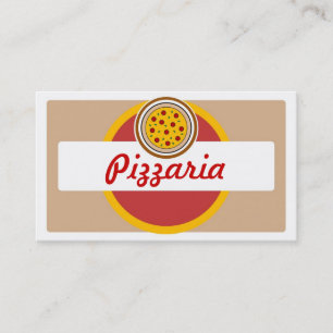 Pizzaria simples em cartões de visitas de pizza