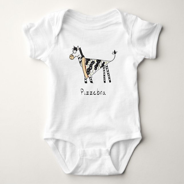 Pizzebra Pizza Zebra Bebê Kid T-Shirt (Frente)