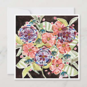 Placa achatada achatada com aquarela azul brilhant