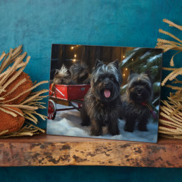 Placa Affenpinscher Snowy Sleigh Passeia Decência de Nat