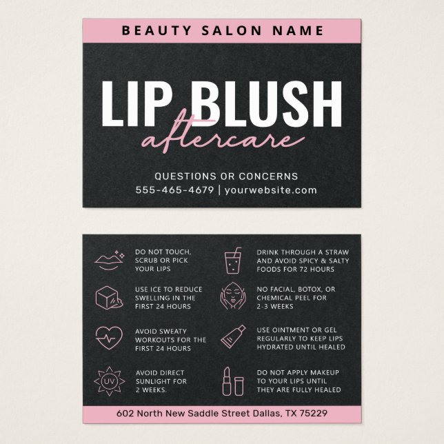 Placa AfterCare Lip Pink Premium Black Luxury Lip  (Frente & Verso)
