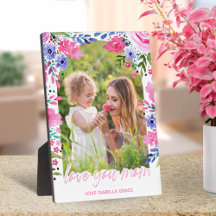 Amo-te mãe Dia de as mães Watercolor Floral