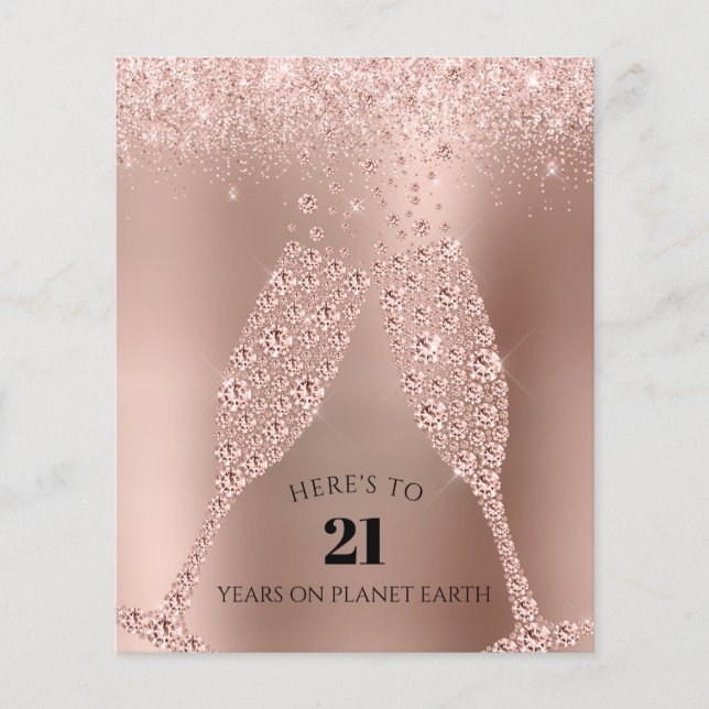 Placa aniversário de 21 anos de Champanhe Dourada  (Frente)