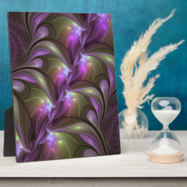 Placa Arte Fractal de Khaki, Abstrato violeta e colorida