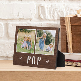 Placa Avô de Pop de Foto Rustic Dois