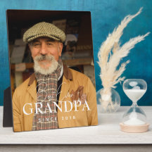 Best Ever Grandpa Since 20XX Simple Elegant Photo