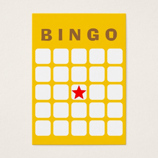 Placa Bingo Simples Amarelo 5x5 DIY (Frente)