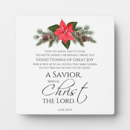 Placa Boas Novas Poinsettia Natal Luke 2:10-11