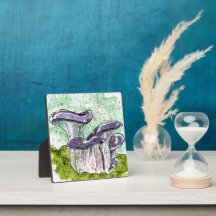 Cabeça azul de cogumelos, decor aquoso impressão