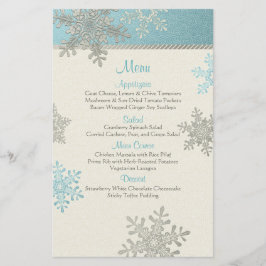 Placa Casamento no inverno Silver Blue Snowflakes